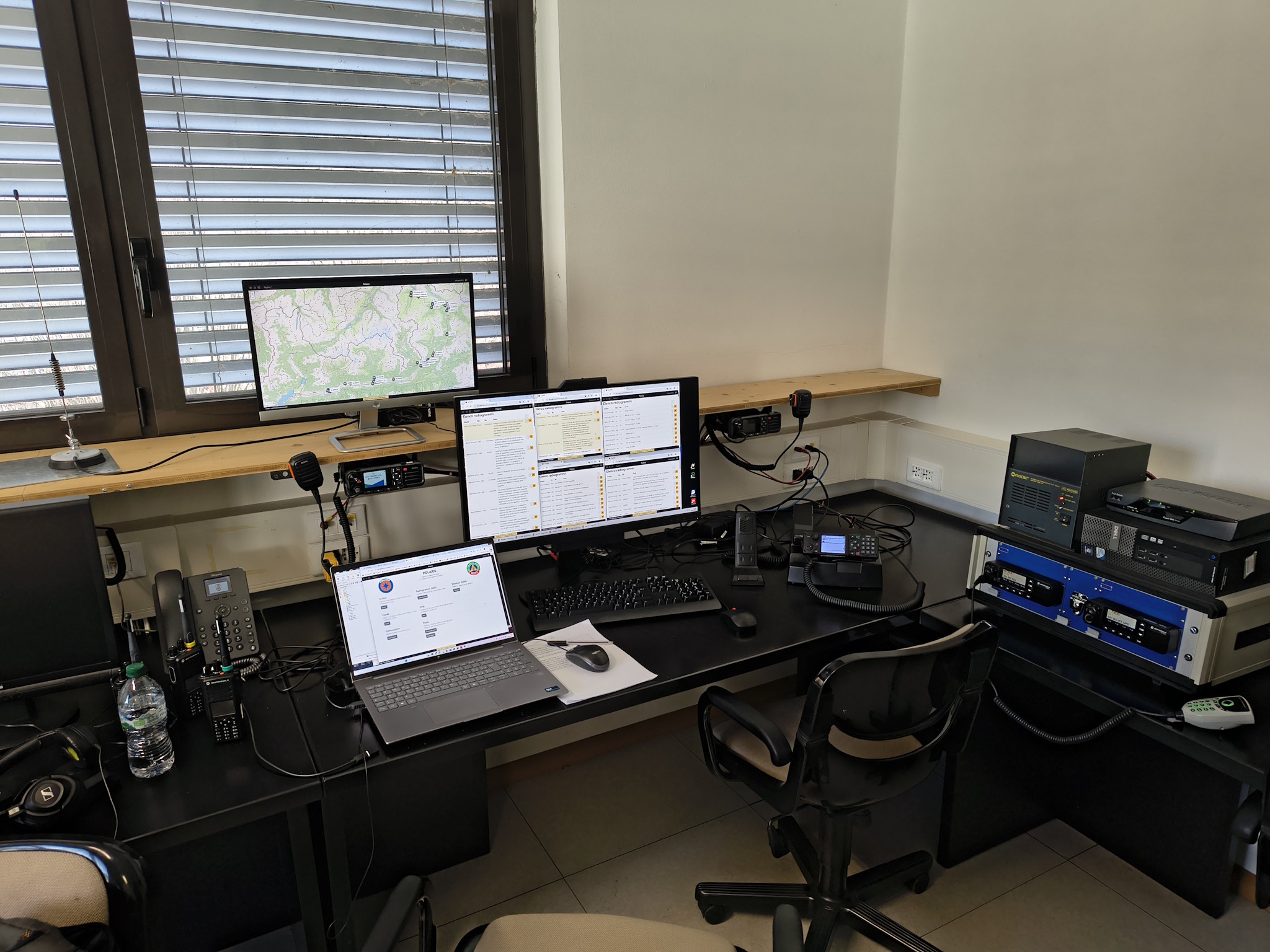 Sala monitoraggio canali e Polaris presso il CTL di Sondrio