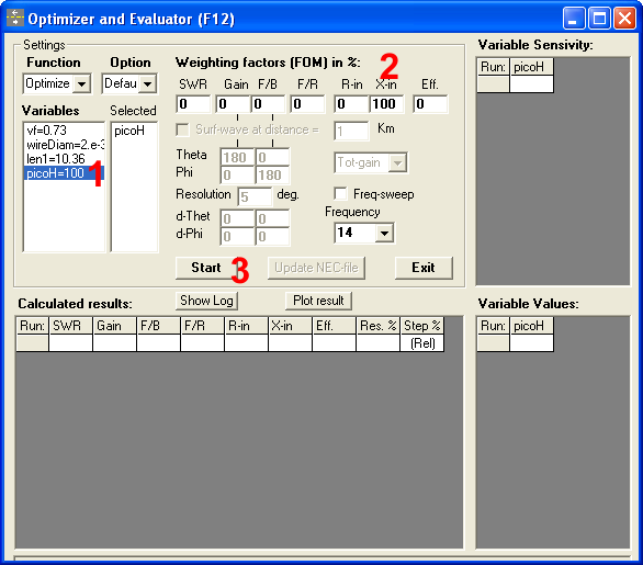 nec2 optimize vf